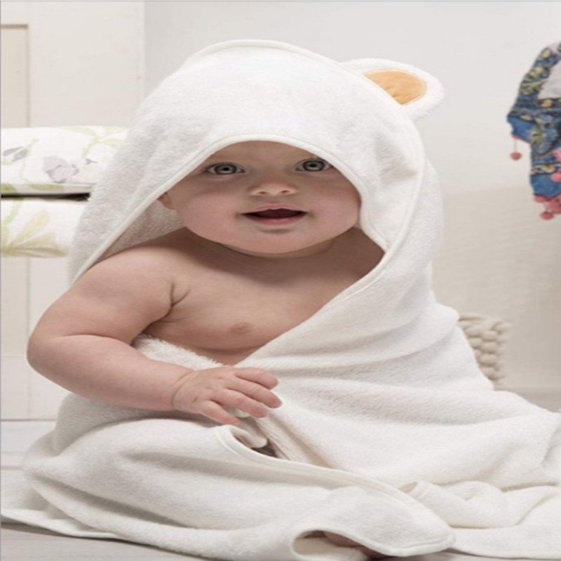 Newborn up to 5years 500 GSM Plush Soft Baby Hooded Towel Bamboo Hypoallergenic 35 x 35 Inch for Sensitive Skin White
